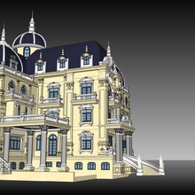 klassisch Haus 001 Säule Kunst Fassade Eingang 3d print model - Mito3D