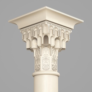 classic islamic column 004 arabian arabic architecture design interior exterior decoration art cornice carved carving 3d print model - Mito3D