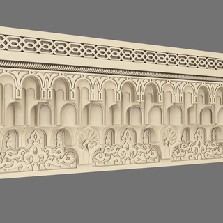klasik islami korniş 006 sütun oyulmuş oymacılık mimari tasarım iç dış dekorasyon Sanat süs Arapça Arap Fas 3d print model - Mito3D