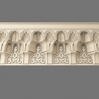 klasik islami korniş Arapça mimari tasarım iç dış dekorasyon Sanat 3d print model - Mito3D