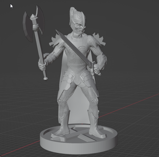 classique Chevalier hache épée armure fantaisie figure 3d print model - Mito3D