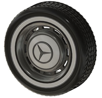 clássico mercedes roda borda pneu diecast 300 sl 450 velho carro arte fácil impressão garagem amg 3d print model - Mito3D