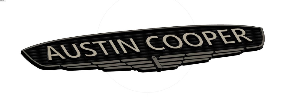 clásico mini cobre morris Austin Insignia emblema coche vehiculo auto restauracion 3d print model - Mito3D