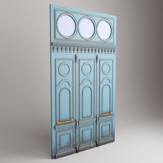 klassisch alt Tür Design Innere Außen Architektur 3d print model - Mito3D