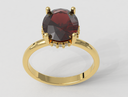 classic oval gemstone ring 3d print model - Mito3D