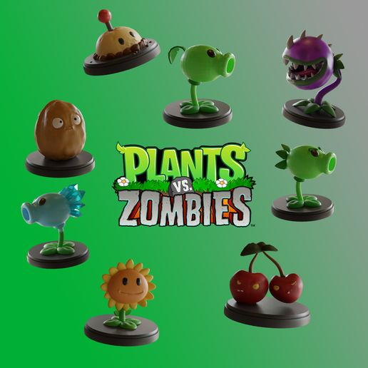 classic pack - plants zombies funko pop marvel comics action figures sculpture kpop bust decoration art cosplay statue figurines table key ring fan sleeve anime 3d character toy statuette mini chibi vs water marshal peashooter sunflower petacereza cherry bomb walnut wall-nut patatapum potato-mine icewaters snowpea scavenging plant chomper repeater 3D print model - Mito3D