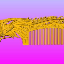 classic phoenix comb tool 3d print model - Mito3D