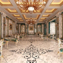 clásico restaurante interiores diseño verde arquitectura interior oro salón baile pasillo banquete habitación evento vestíbulo recepción 3d print model - Mito3D