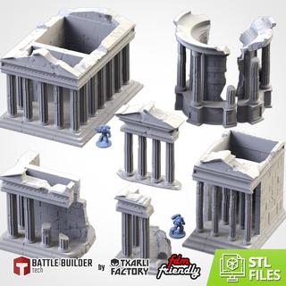 clásico templos barricadas Guerra Mundial montañas Grecia tornillo acción terreno escenografia batalla constructor tecnología griegos griego 3d print model - Mito3D