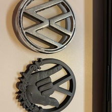 classic vw worries emblem badge no 3d print model - Mito3D