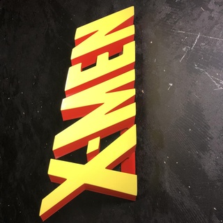 classic x-men comic logo free-standing 3d x-men logo x-men x-men logo marvel logo 90s cartoons x-men comic  3d print model - Mito3D