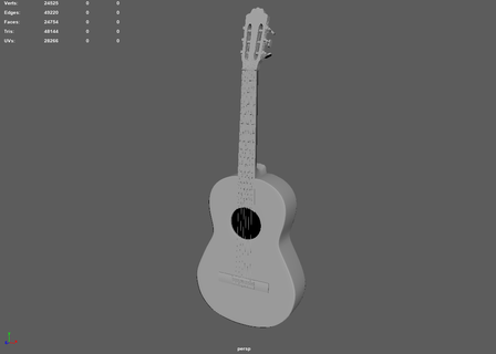 classique guitare musique art Espagnol instrument bois rétro bande stéréo jouet groupe déco 3d print model - Mito3D