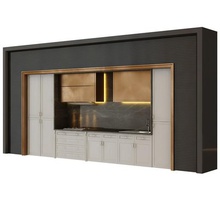 classice kitchen set architecture kitchenset hood oven gas sink 3d print model - Mito3D
