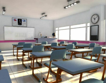 salón clases clase habitación colegio alto Universidad asientos interior presentación conferencia arquitectura sala edificio escritorio estudiar banco 3d print model - Mito3D