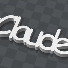 claude customizable keychain art door keys 3d print model - Mito3D