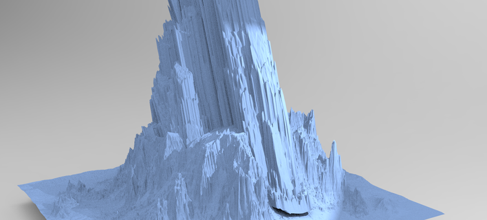 Klaue Berg Außerirdischer 3 Schnee montieren Terrain Winter Weihnachten Fantasie Landschaft Architektur Gebäude historisch sci fi Landeplattform Turm Antarktis Wolkenkratzer Tempel 3d print model - Mito3D