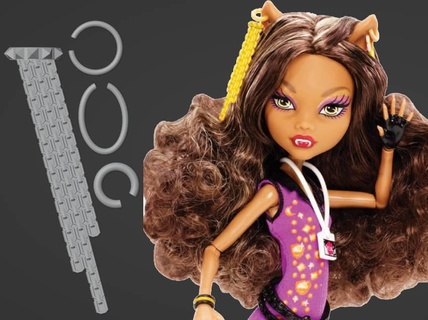 clawdeen music festival earrings replacements - scary tales monster high doll custom accessory 3d print model - Mito3D