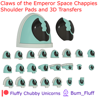 claws emperor space chappies shoulder pads 3d transfers Game war hammer 42k pauldron tabletop gaming transfer icons relief 28mm 30k heresy 3d print model - Mito3D