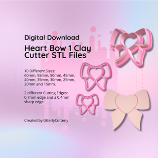 clay cutter stl file heart donut - earring digital download- 10 sizes & 2 versions cookie 3d print model - Mito3D