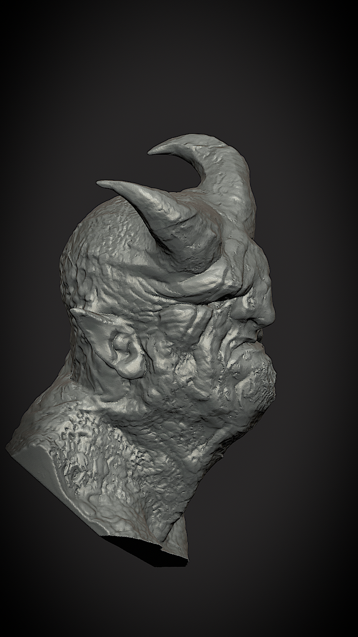 clay devil bust 3D print model - Mito3D