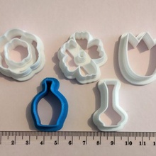 clay earring cutters flowers mix jewelry molds polymer shapes flower earrings vase 3d print model - Mito3D