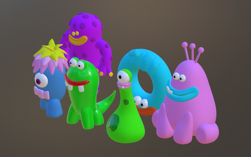 clay monster toy collection 1 3d print model - Mito3D