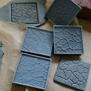 clay stamp set-stone textures cutter cookie tabletop terrain ttrpg tile polymer tool texture imprint sculpting tools stamps molds 3d print model - Mito3D