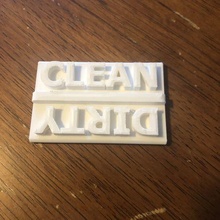 clean dirty dishwasher sign 3d print model - Mito3D