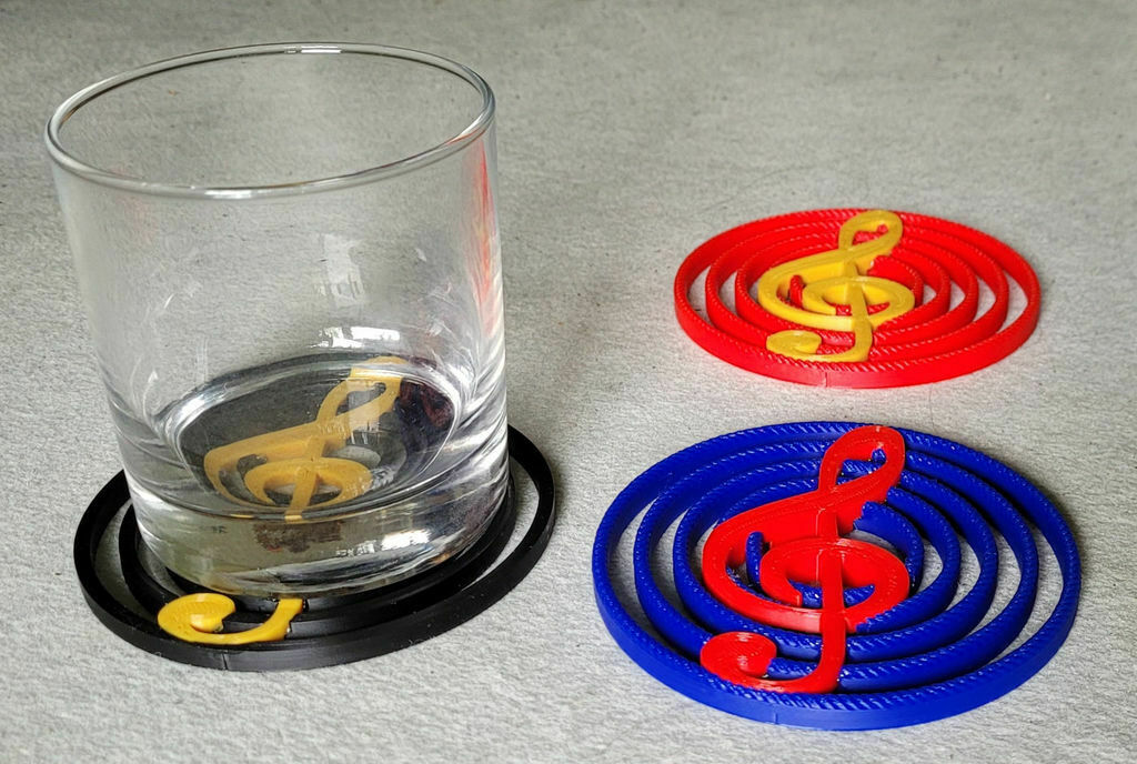 clef coaster drink music musical household supplies home 3D print model - Mito3D