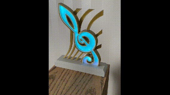 clef led decorative light decorativelight note 3d print model - Mito3D