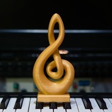 clef sculpture tripler musical Remarque musique art bureau 3d print model - Mito3D