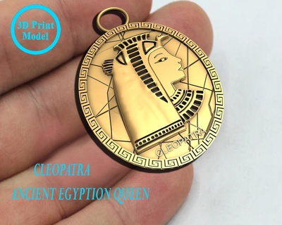 cleopatra queen ancient egypt pendant jewelry gold silver bangle 3dsmax metal copper prototype stl printing milling casting pharaonic necklaces nefertiti pendants 3d print model - Mito3D