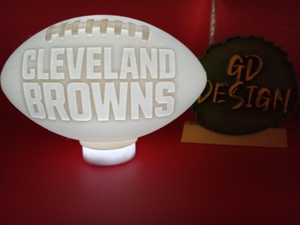 cleveland browns 3d nfl football tealight reading light party nightlight office kids room art decor man cave shed sports game 3d print model - Mito3D