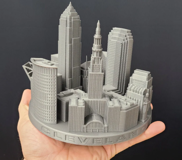cleveland skyline ohio cle land 216 browns cavaliers guardians 3d print model - Mito3D
