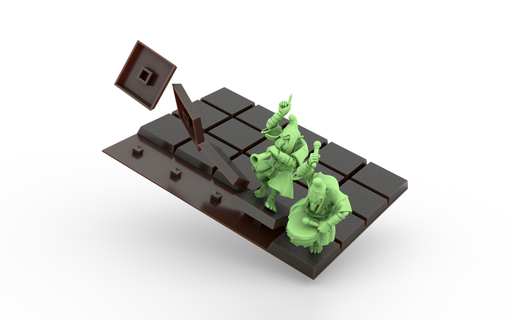 click-on 20mm base movement trays square tray wargaming oldhammer herohammer miniature gaming fantasy battle cavalry clickbase oldworld rank flank bases 3d print model - Mito3D