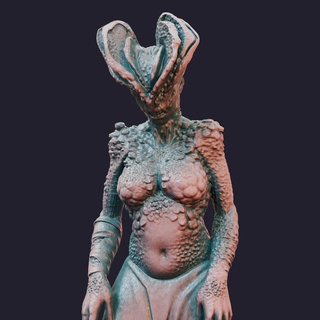 clicker infetado fêmea zumbi fungo esporo Horror 3d print model - Mito3D