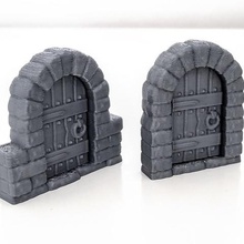 bloqueo de clic puertas, marcos puertas juego 28mm dungeons dragons en miniatura modular rpg tablero la mesa terreno juegos 3d print model - Mito3D