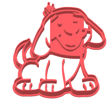 acantilado grande rojo perro galletas cortador corte t bone cleo 3d print model - Mito3D