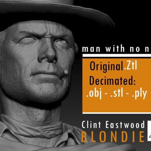 clint eastwood 3D print model - Mito3D