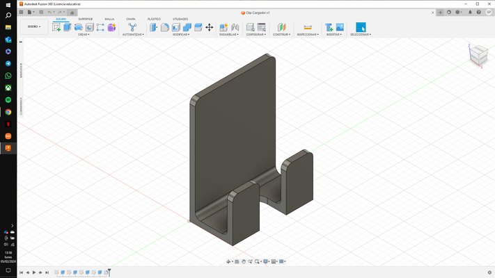 clip caricabatterie cavo elettronica 3d print model - Mito3D