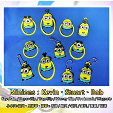 minions keychain paper clip bag money bookmark magnets home clips 3d print model - Mito3D