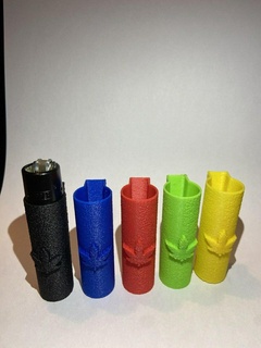 clíper caso funda hierba diseño encendedor marijuana canabis sativa indica frio útil fumar 3d print model - Mito3D