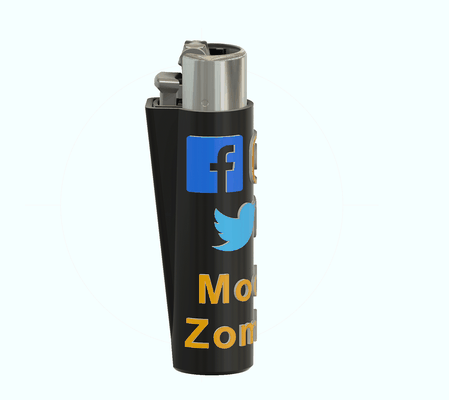 clíper encendedor cubierta carcasa funda moderno zombies herramientas herramienta zombi gorjeo youtube tik tok facebook instagram 3d print model - Mito3D