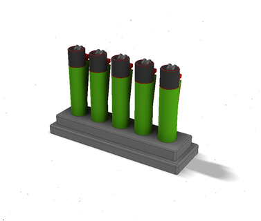 clipper support lighters clippers fire shelf organization 3d print model - Mito3D
