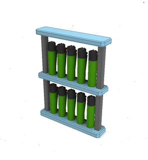 clíper v3 apoyo encendedores tijeras fuego estante organización 3d print model - Mito3D