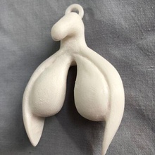 clitoria pendente grande gioielleria clitoride collana femminista orgoglio interno corpo umano genitali 3d print model - Mito3D
