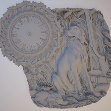 clock dog art beautiful frame designs lion 3d print model - Mito3D