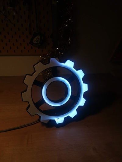 clock gear led esp home time 3d print model - Mito3D