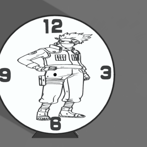 reloj LED luces naruto kakashi 3D print model - Mito3D