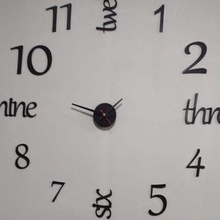 reloj mezcla letras números joyería joya pared hora minutos 3d print model - Mito3D